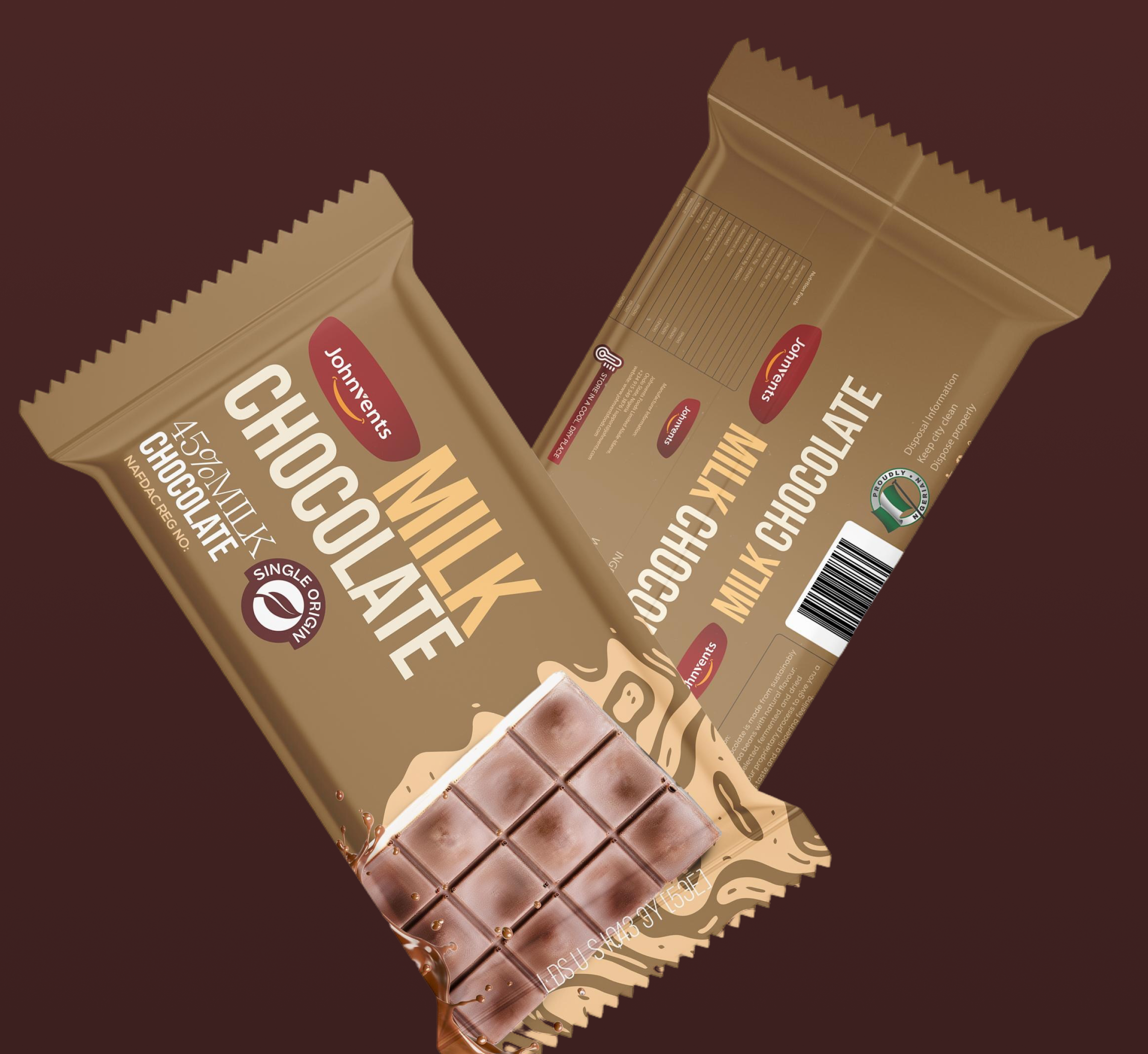 Johnvents Milk Chocolate Bar