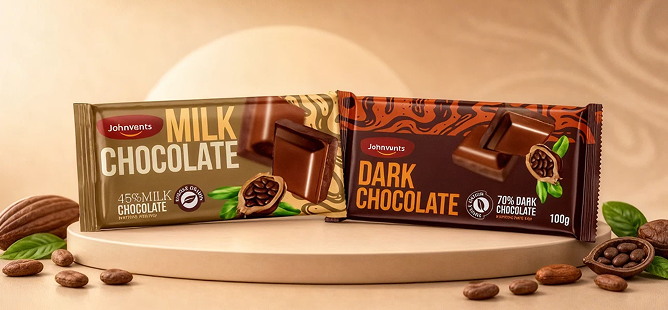 Johnvents Milk & Dark Chocolate Bars