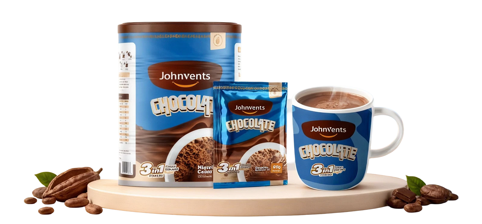 Johnvents chocolate and pure cocoa range